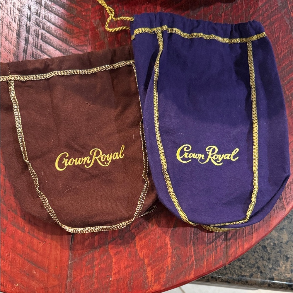 Crown Royal Brown and Purple Storage Bags